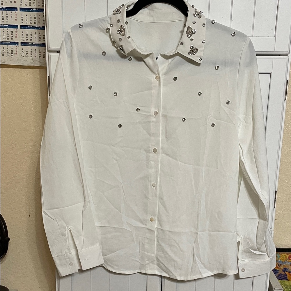 Embellished White Blouse